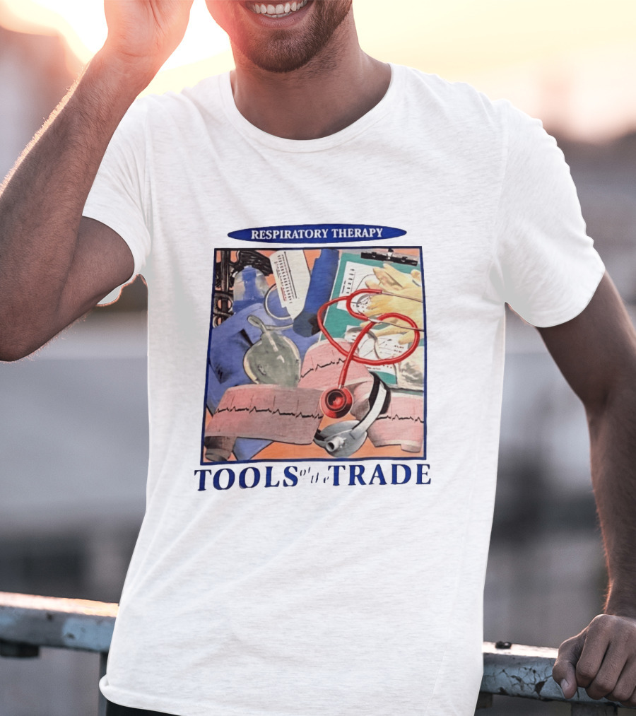 Respiratory Therapy Tools Stethoscope And Medical Instruments T-Shirt