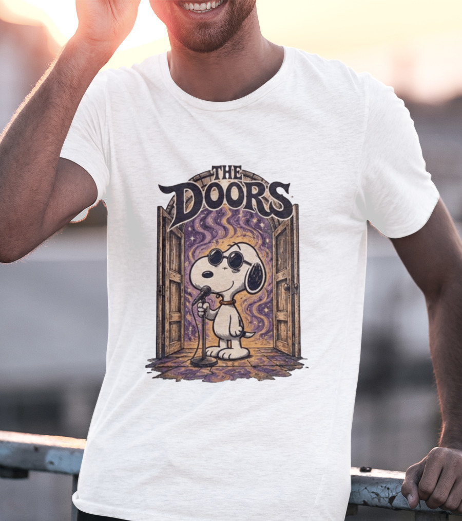 Snoopy The Doors Open The Mind Midnight Light T-Shirt