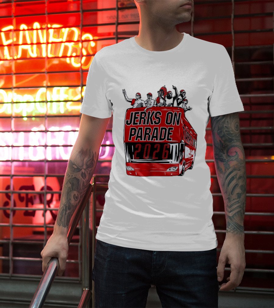Jerks On Parade 2026 Carolina Hurricanes NHL Bus Fan Celebration T-Shirt
