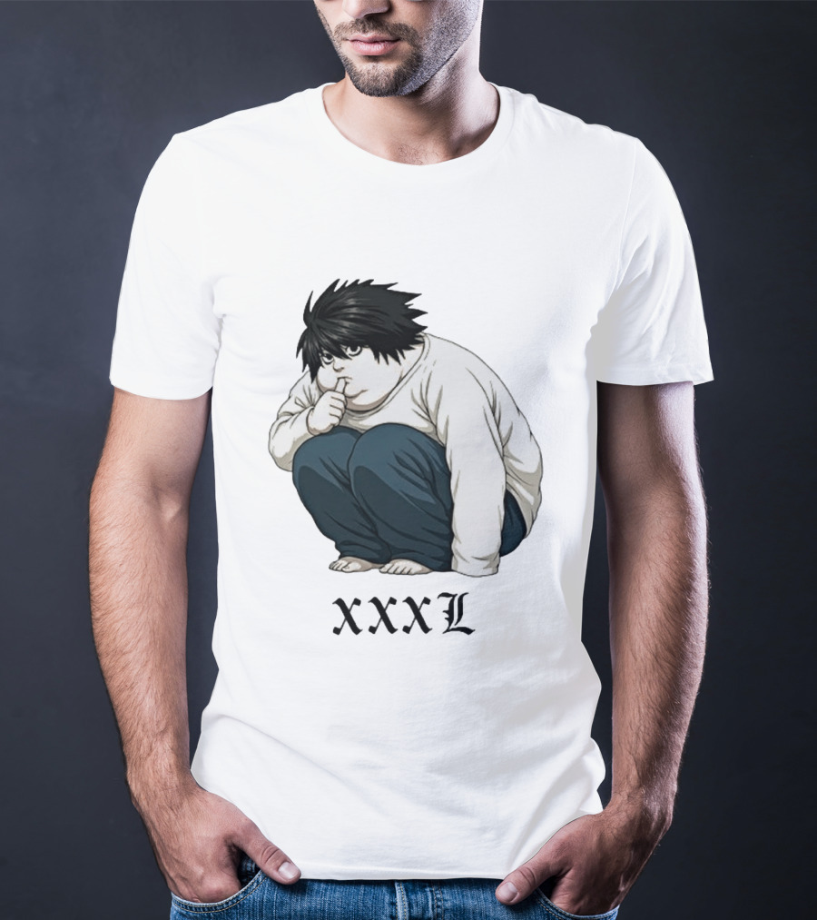 L Lawliet Xxxl Meme Anime Character Sitting Pose T-Shirt
