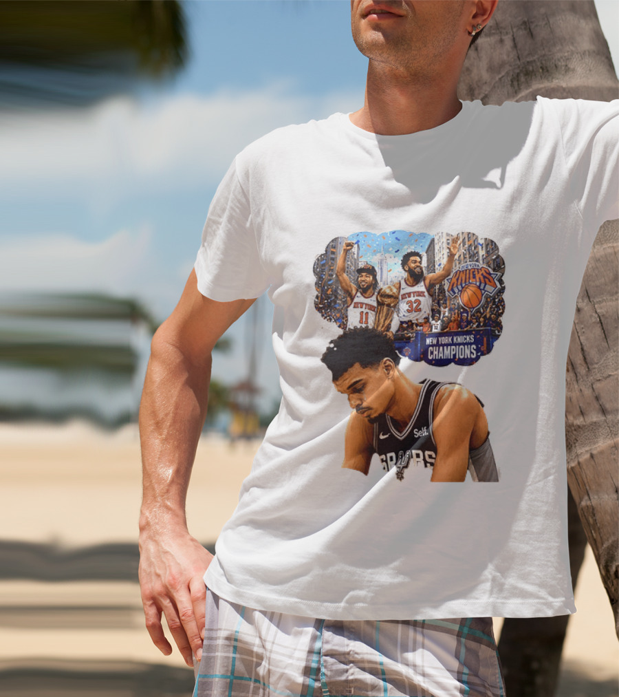Victor Wembanyama Spurs Dreaming Jalen Brunson Karl Anthony Towns Knicks Champions T-Shirt