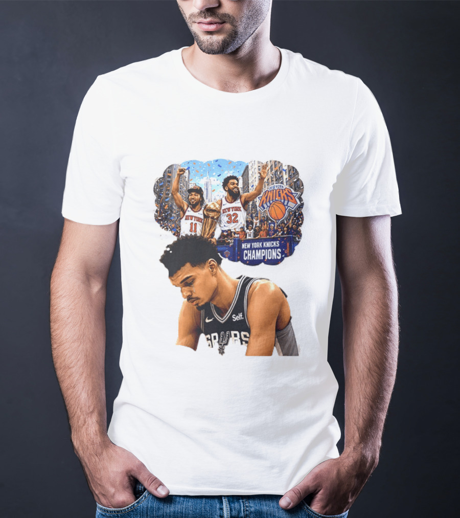 Victor Wembanyama Spurs Dreaming Jalen Brunson Karl Anthony Towns Knicks Champions T-Shirt