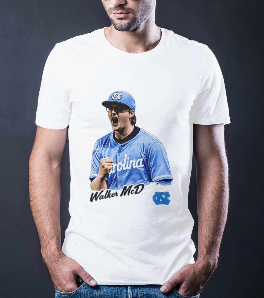 Walker McD North Carolina Tar Heels Baseball Carolina Blue Team Spirit T-Shirt