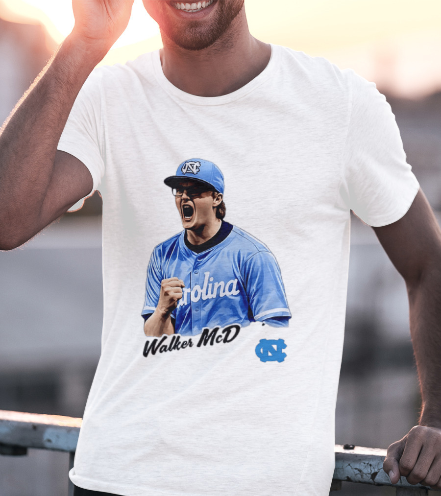 Walker McD North Carolina Tar Heels Baseball Carolina Blue Team Spirit T-Shirt