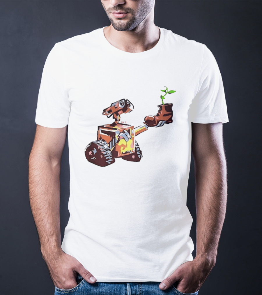 Pixar WALL E Holding Boot With Plant Iconic Scene T-Shirt