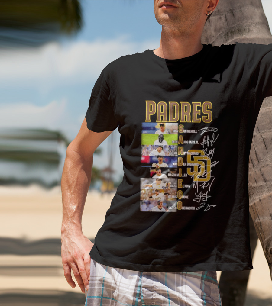 Padres San Diego Jackson Merrill Fernando Tatis Jr Manny Machado MLB Team Logos T-Shirt