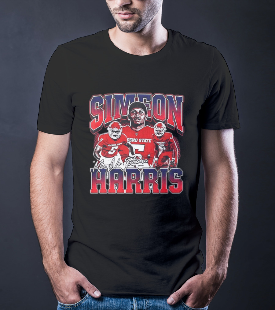 Simeon Harris Fresno State Bulldogs Mr No Panic Football Player Recognition T-Shirt