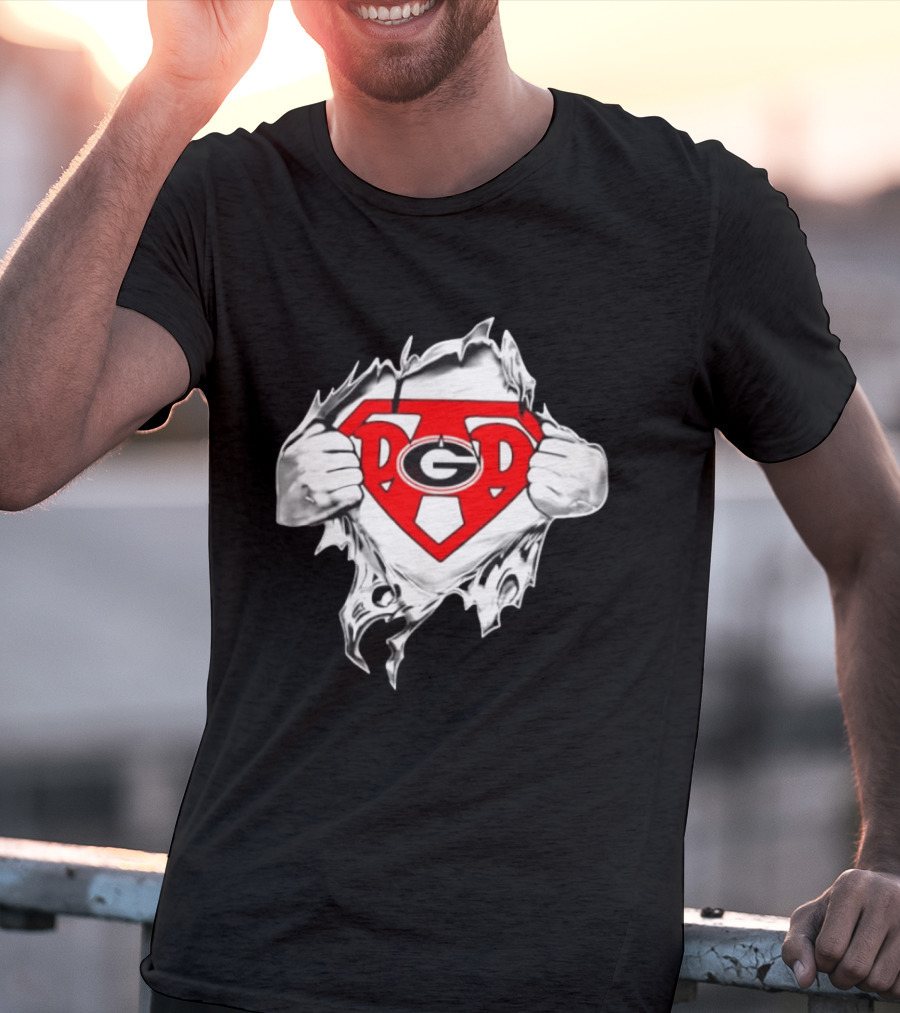 Georgia Bulldogs NCAA Super Dad Happy Father's Day Hero T-Shirt