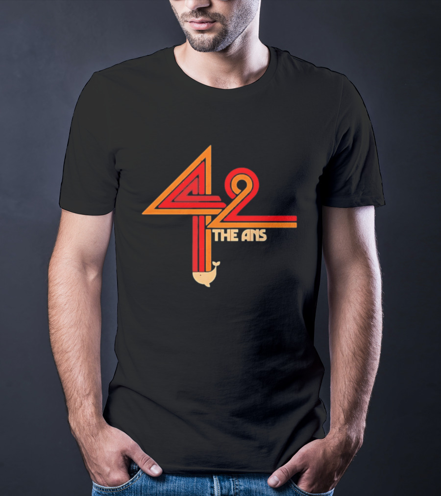 The Hitchhiker's Guide To The Galaxy 42 The Answer Text With Whale T-Shirt