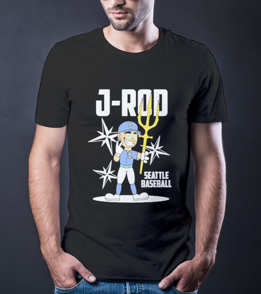 J Rod Seattle Baseball Julio Rodríguez Cartoon Trident Stars T-Shirt
