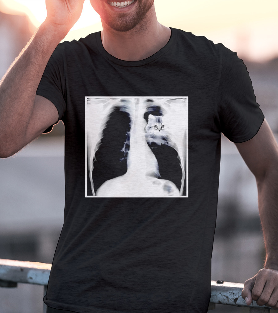Kitten Chest X Ray Discovery Funny Cat Inside Joke T-Shirt