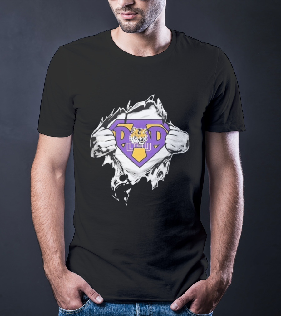 LSU Tigers Super Dad Ripped Chest T-Shirt