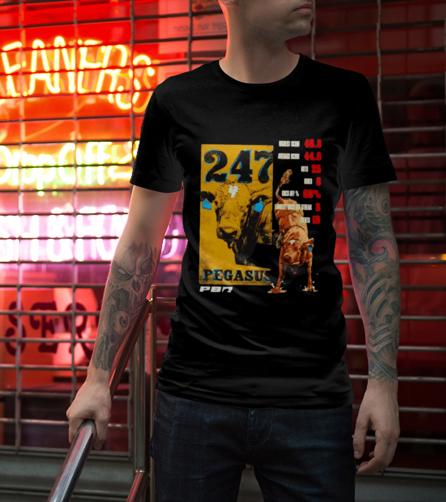 Pegasus 247 PBR Bull Riding Outs Stats Highest Average Score T-Shirt