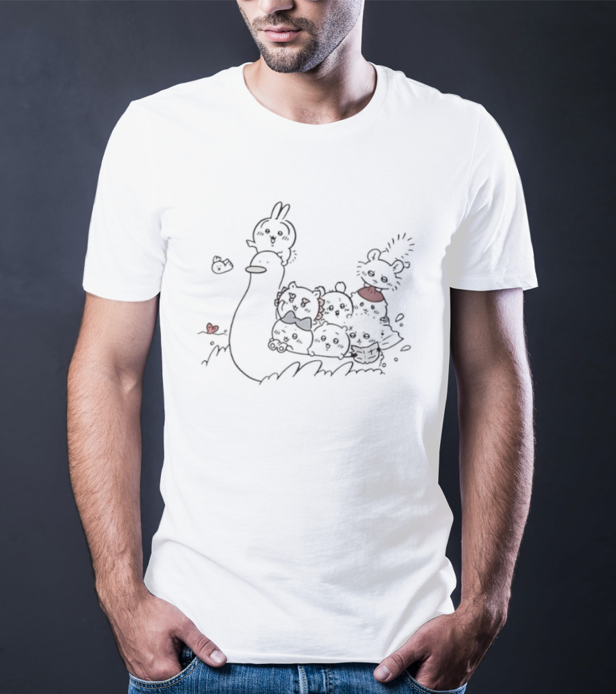 Chiikawa Characters Duck Friend Heart T-Shirt
