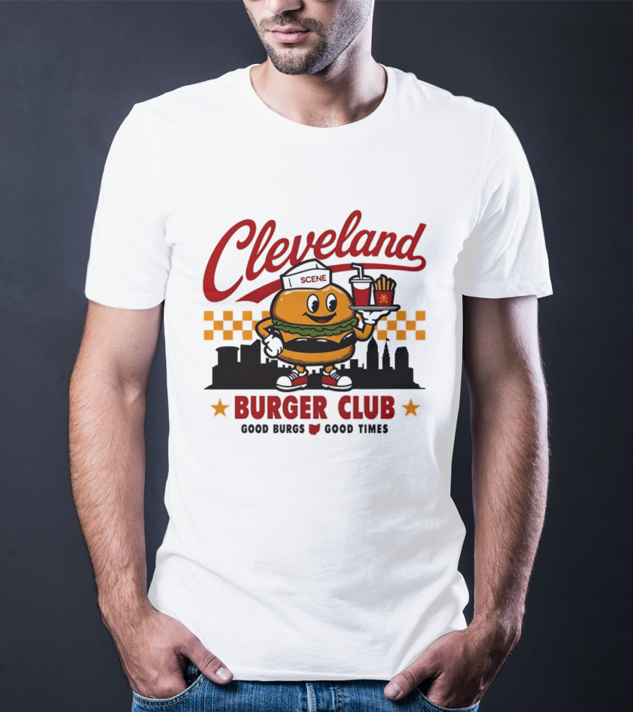 Cleveland Scene Burger Club City Skyline Good Burgs Good Times T-Shirt