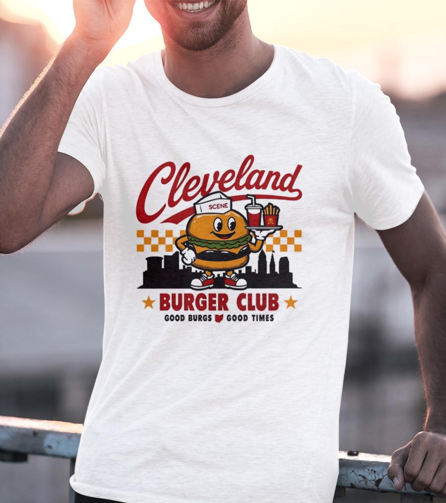 Cleveland Scene Burger Club City Skyline Good Burgs Good Times T-Shirt