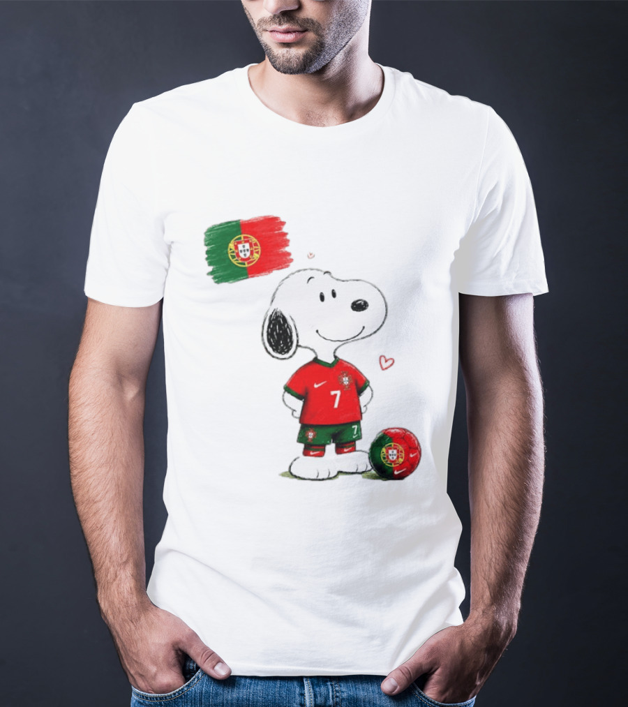 Cristiano Ronaldo Snoopy Portugal Football Number 7 Nike T-Shirt