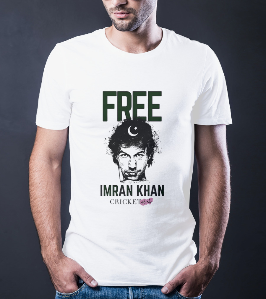 Free Imran Khan Cricket Protest Moon T-Shirt