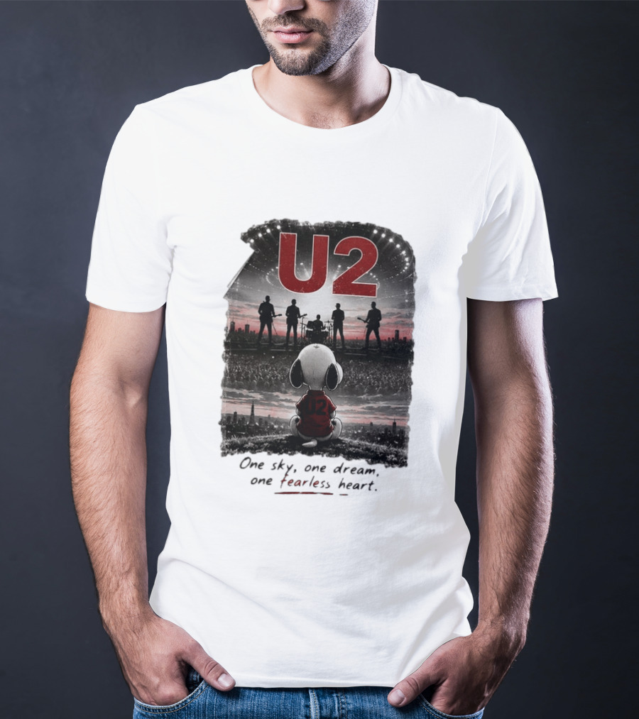 U2 Snoopy One Sky One Dream One Fearless Heart T-Shirt