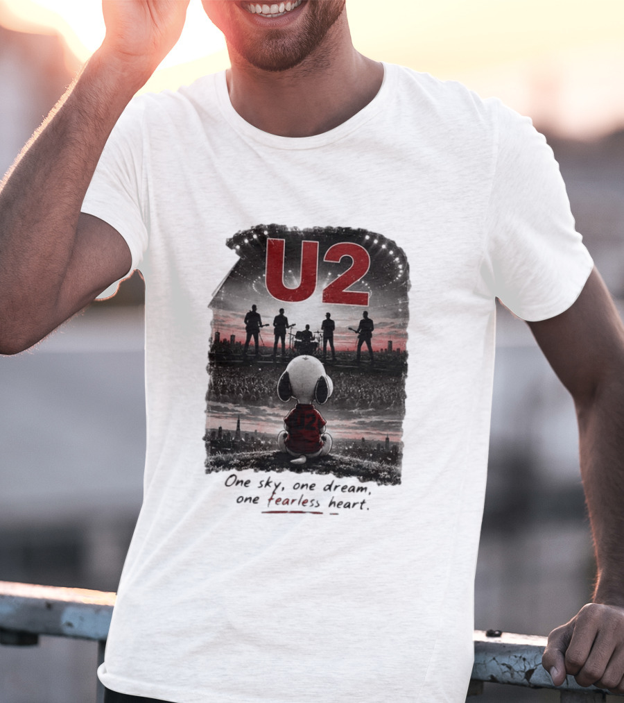 U2 Snoopy One Sky One Dream One Fearless Heart T-Shirt