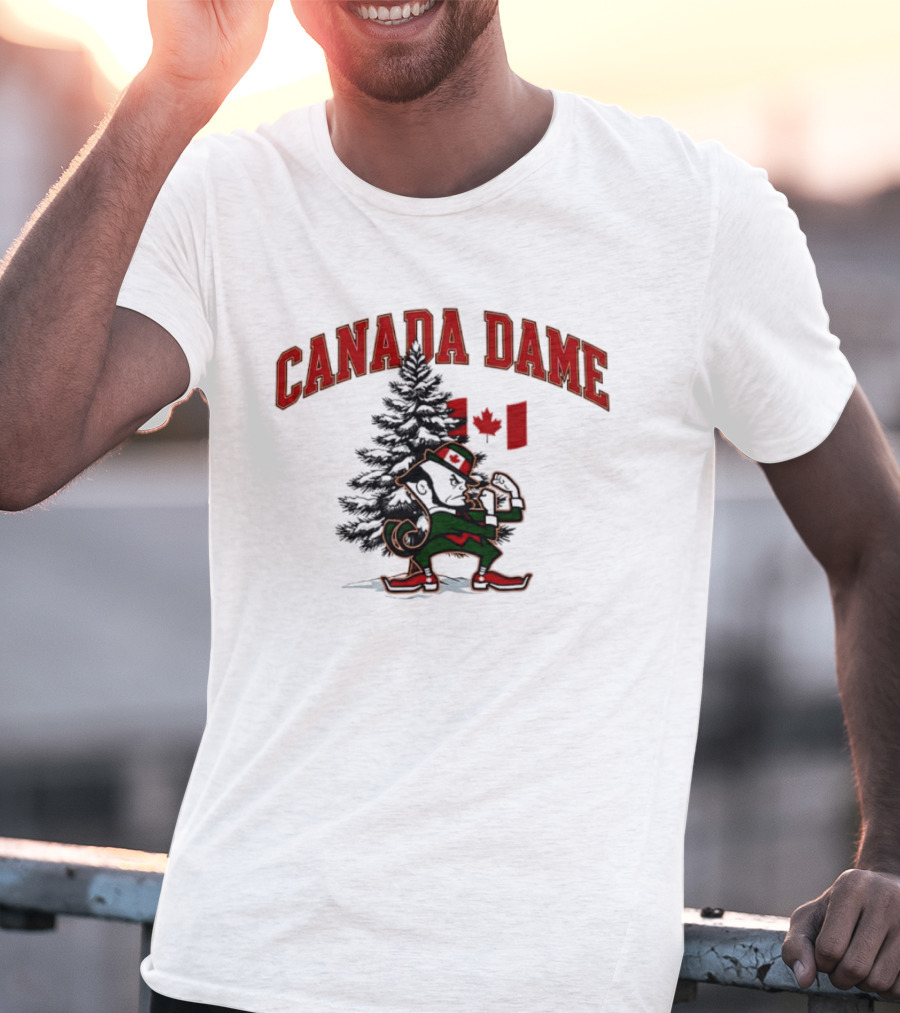 Canada Dame Irish Tree With Fighting Leprechaun And Maple Leaf T-Shirt