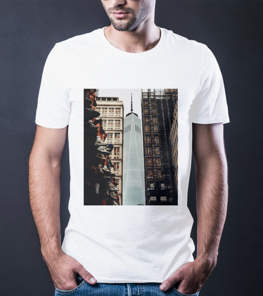 Jalen Brunson New York Knicks One World Trade Center Basketball Sneakers T-Shirt