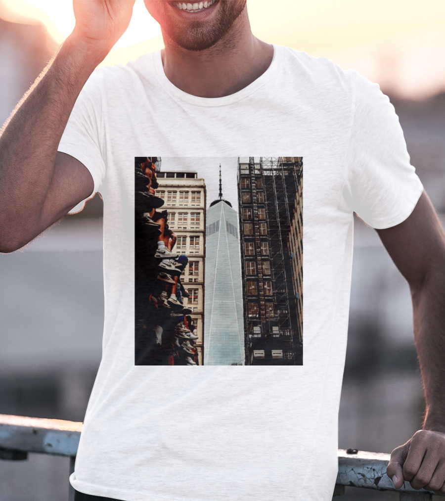 Jalen Brunson New York Knicks One World Trade Center Basketball Sneakers T-Shirt