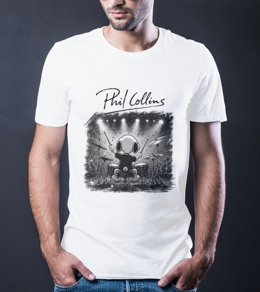 Snoopy Phil Collins Feel The Rhythm Trust The Heart Let It Flow T-Shirt