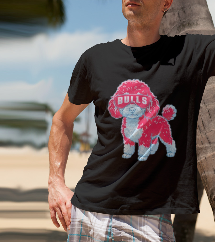 Chicago Bulls Poodle Cartoon Glasses T-Shirt