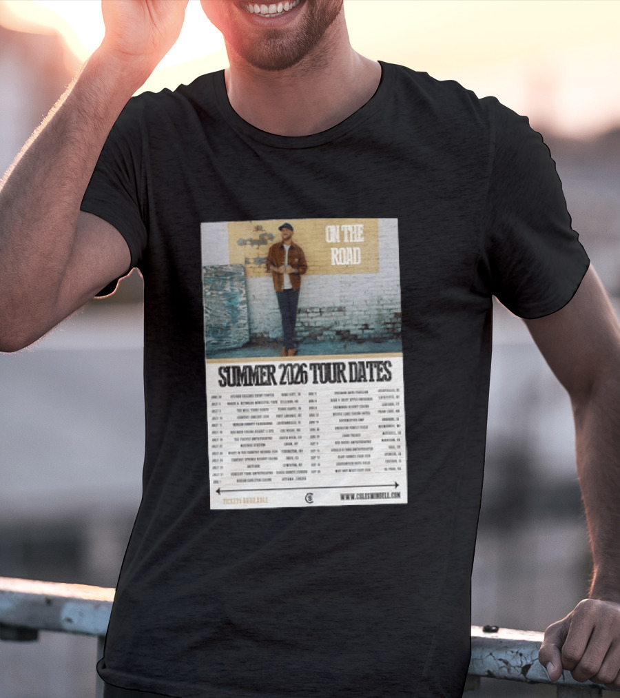Cole Swindell On The Road Summer Tour 2026 Dates With Tickets Available T-Shirt