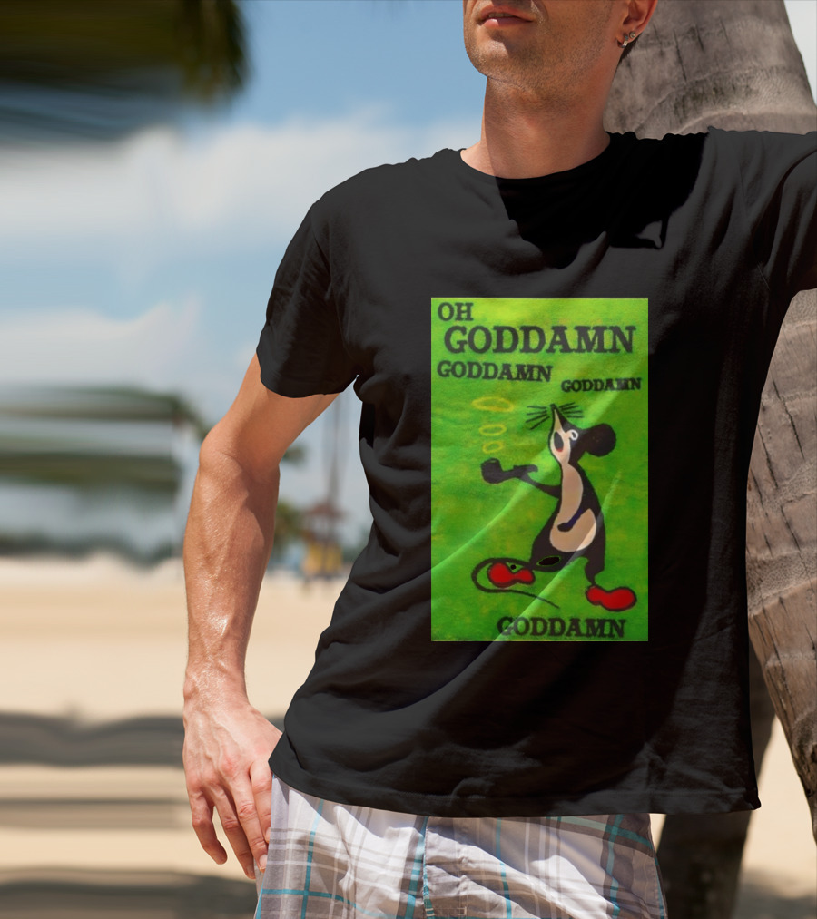 Oh Goddamn Mouse Smoking Pipe Humorous Phrase T-Shirt