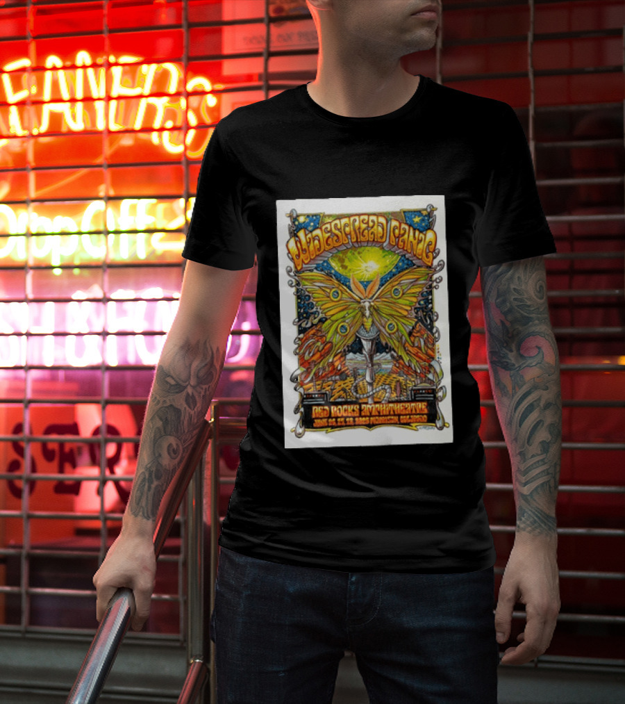 Widespread Panic June 26 28 2026 Red Rocks Amphitheatre Morrison Colorado Moth And Cosmic Sky T-Shirt