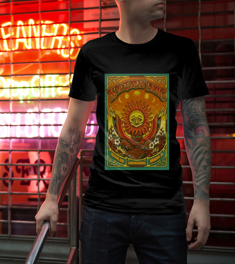 Widespread Panic Red Rocks June 26 28 2026 Morrison Colorado Sun And Moon T-Shirt