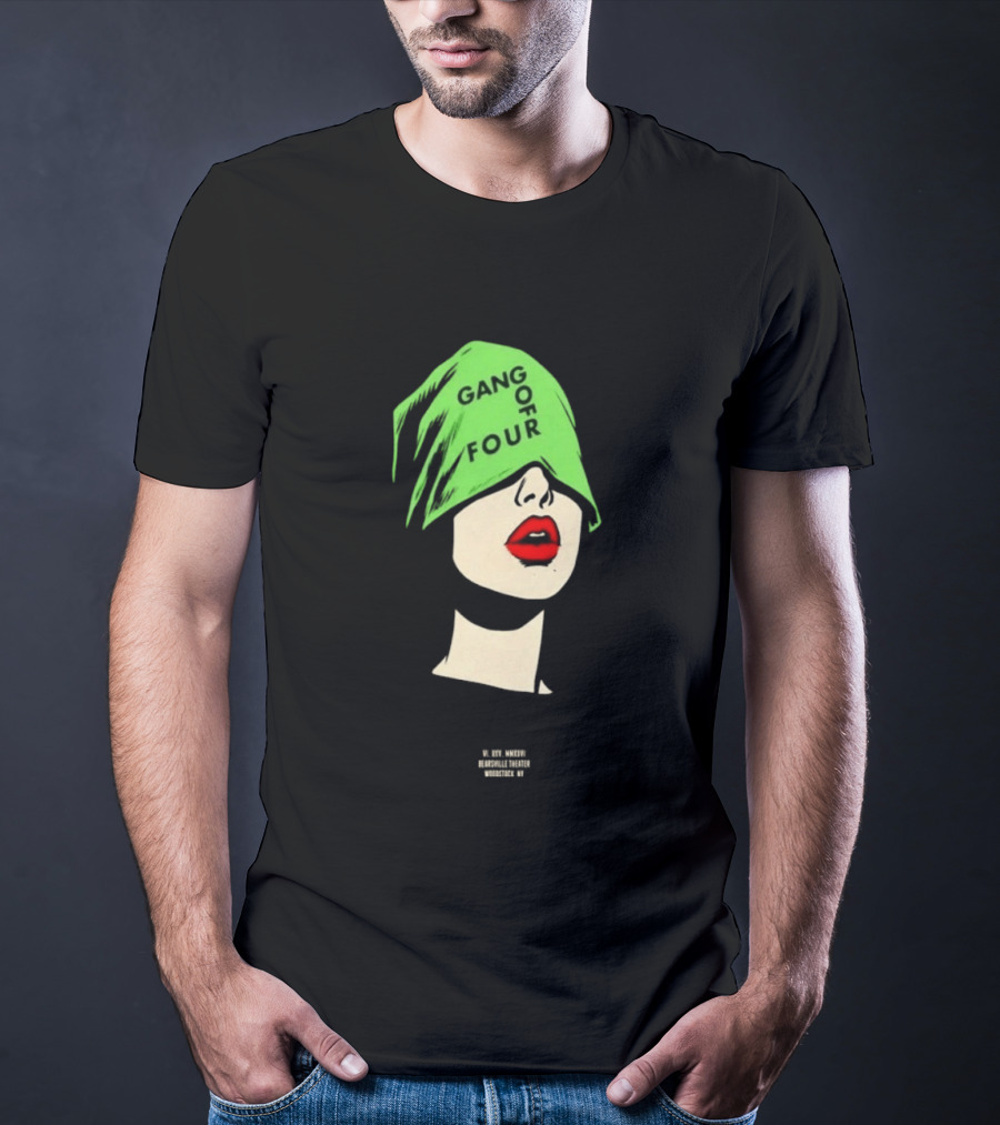 Gang Of Four June 25 2026 Woodstock NY With Green Hat And Red Lips T-Shirt
