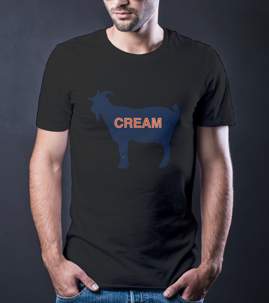 Greatest Of All Time CREAM Chicago Bears Goat T-Shirt