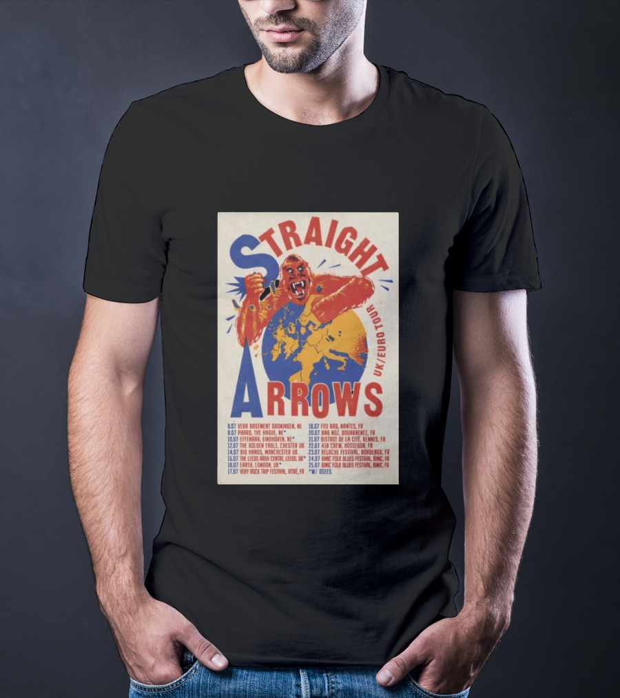 Straight Arrows Euro Uk Tour Live Dates 2026 T-Shirt
