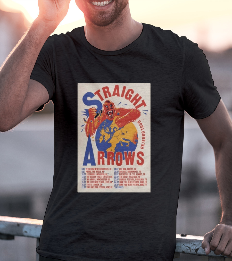 Straight Arrows Euro Uk Tour Live Dates 2026 T-Shirt