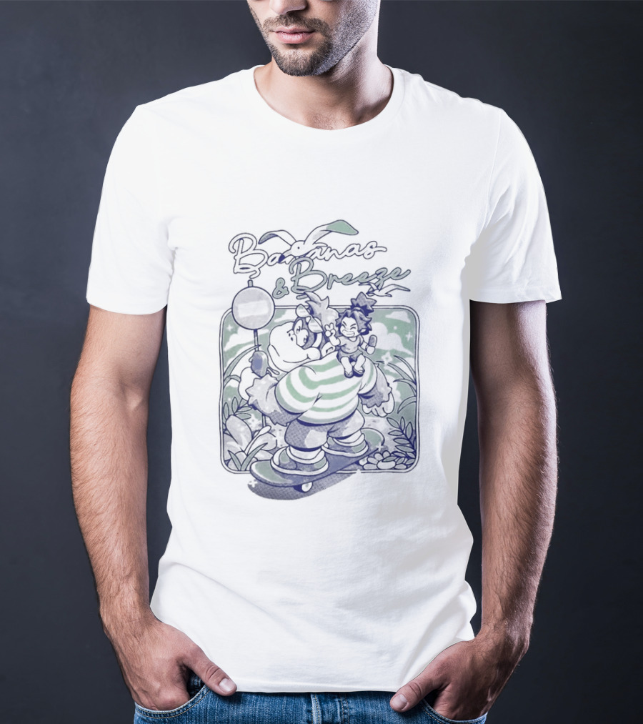 Bananas And Breeze Vintage Style Monkey Surfing Theme Ilustrata T-Shirt