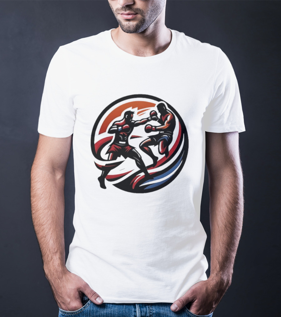 Boxing Fighters Dynamic Circle Rug T-Shirt