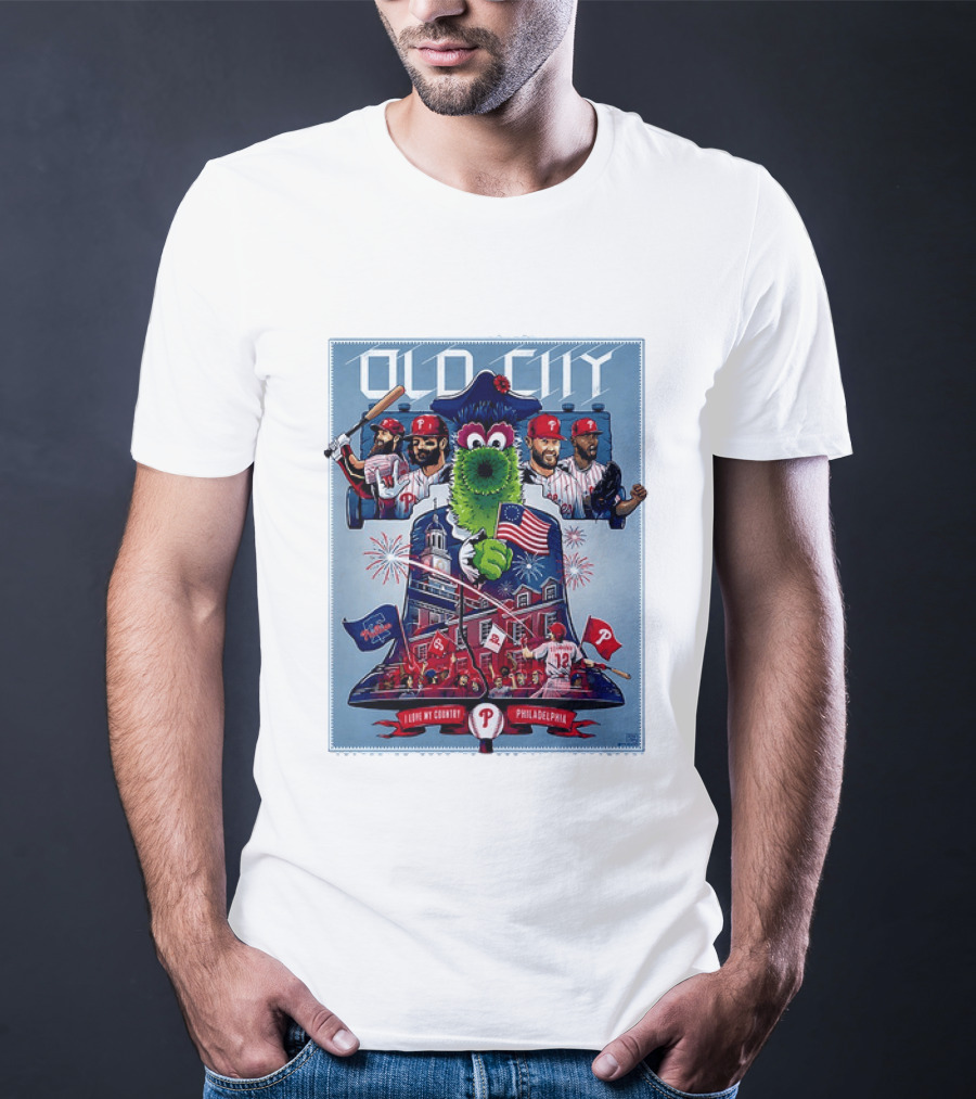 Bryce Harper Kyle Schwarber Philadelphia Phillies The Phanatic I Love My Country Old City MLB All Star Game 2026 T-Shirt