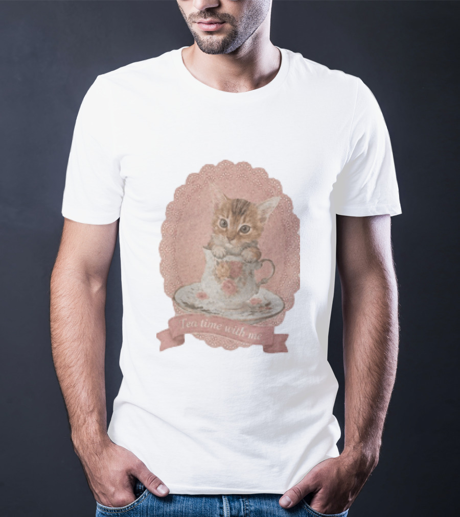Adam Coquette Nicholas Galitzine Kitten Cat Tea Time With Me T-Shirt