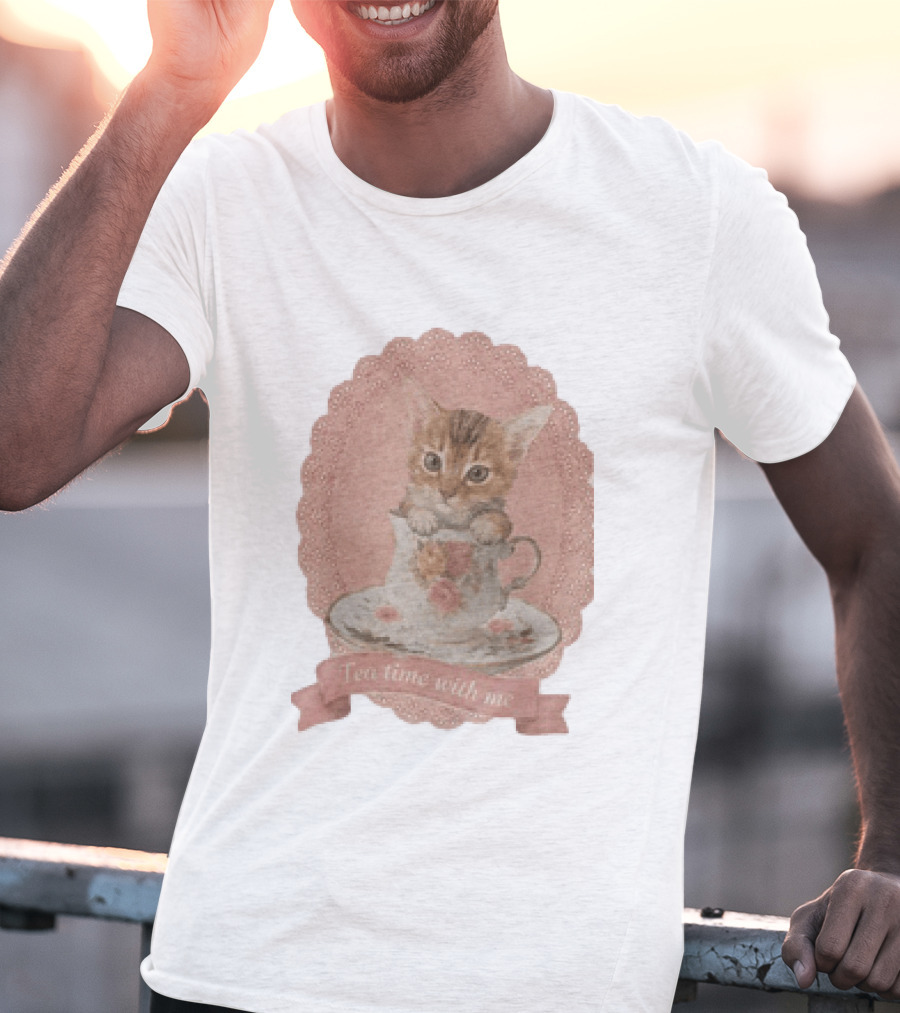 Adam Coquette Nicholas Galitzine Kitten Cat Tea Time With Me T-Shirt