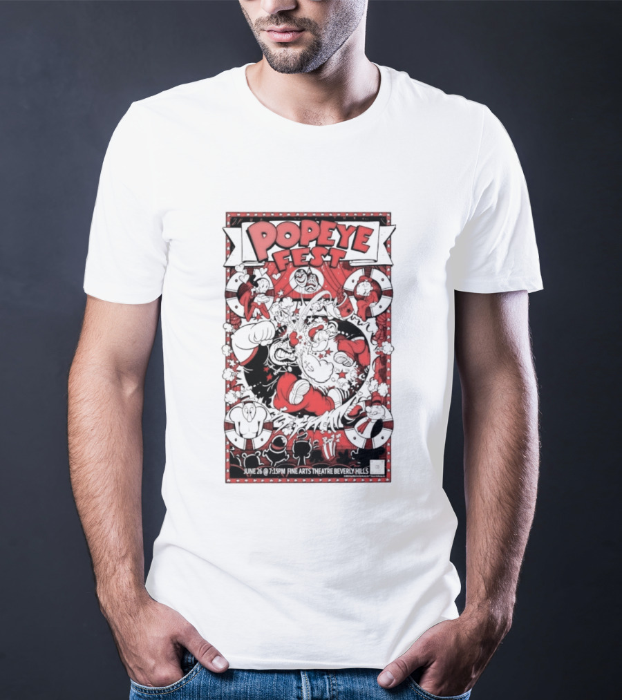 Popeye Fest Fine Arts Theatre Beverly Hills Comic Character Event T-Shirt
