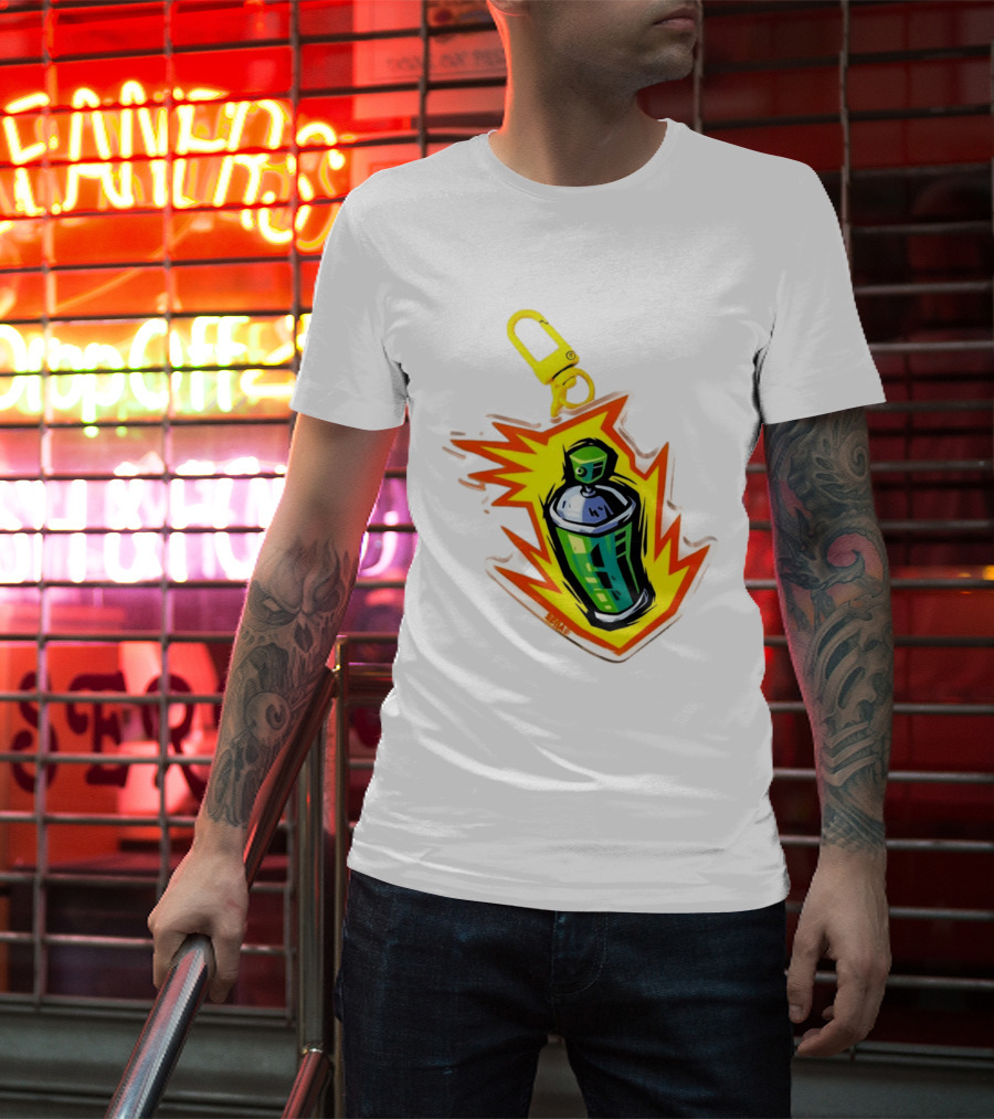 Tokyo To Tag Graffiti Spray Paint Can Yellow Burst Clip T-Shirt