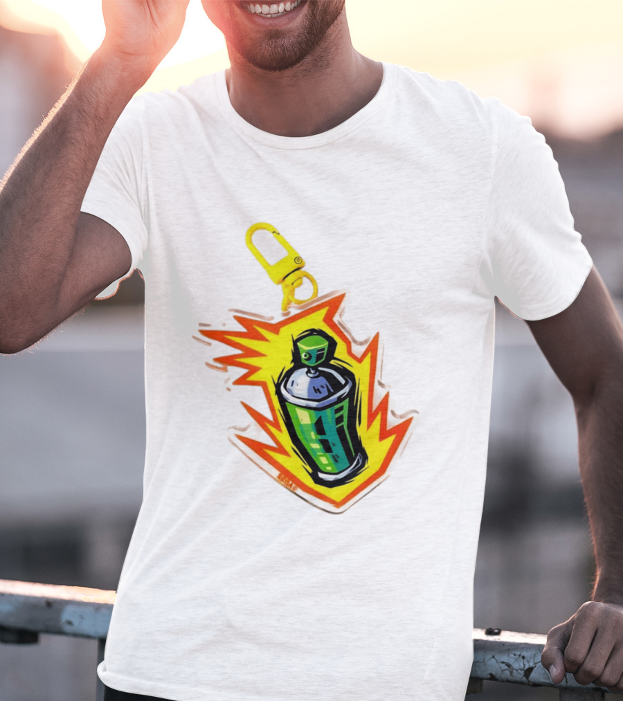 Tokyo To Tag Graffiti Spray Paint Can Yellow Burst Clip T-Shirt