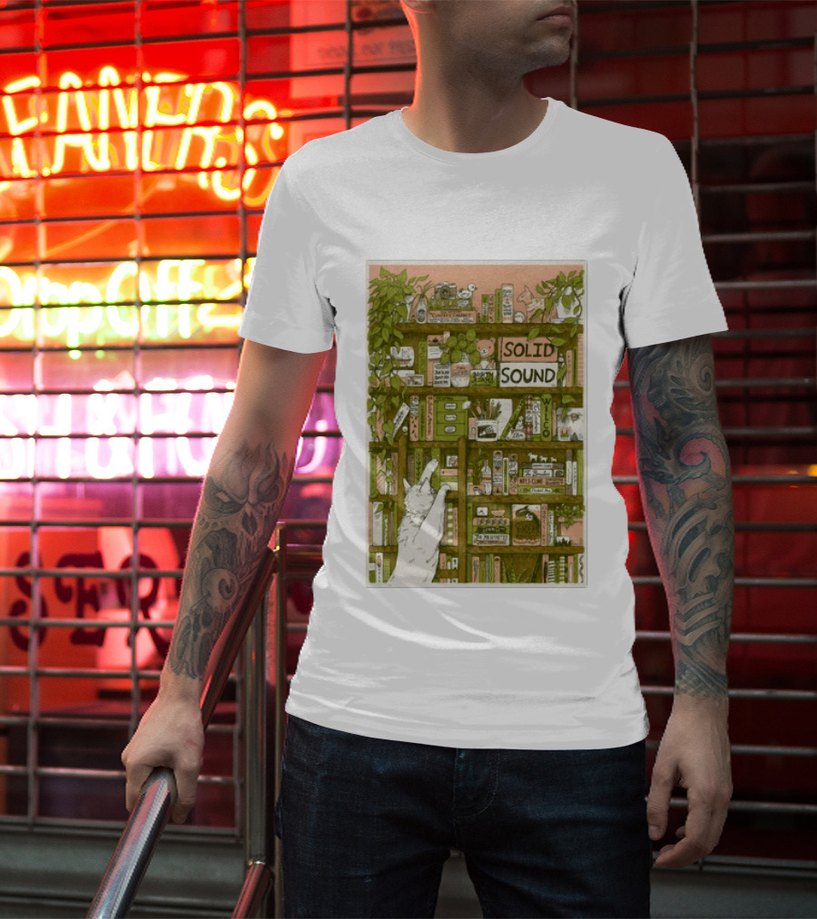 Wilco Solid Sound Festival June 26 28 2026 North Adams MA With Cat And Bookshelves T-Shirt