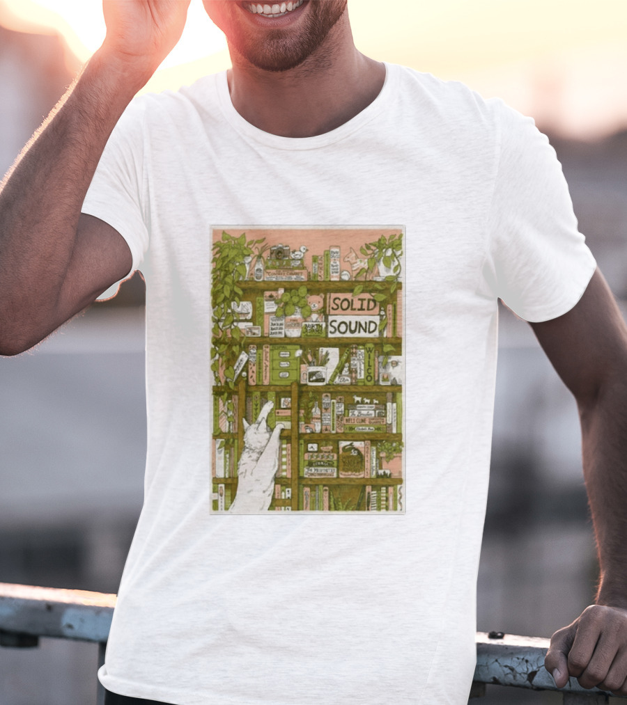 Wilco Solid Sound Festival June 26 28 2026 North Adams MA With Cat And Bookshelves T-Shirt