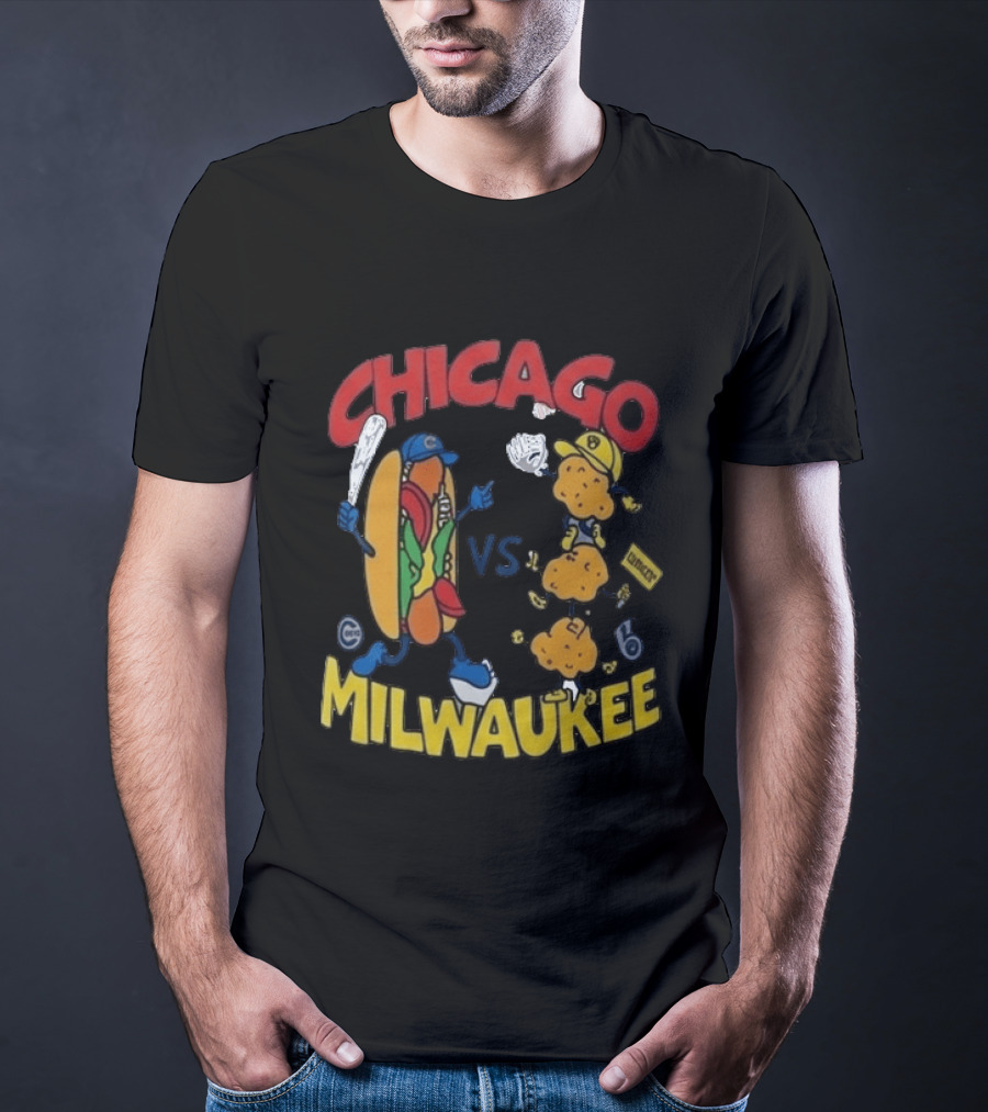 Chicago VS Milwaukee Baseball Hot Dog Cheese Curd Rivalry 2026 T-Shirt