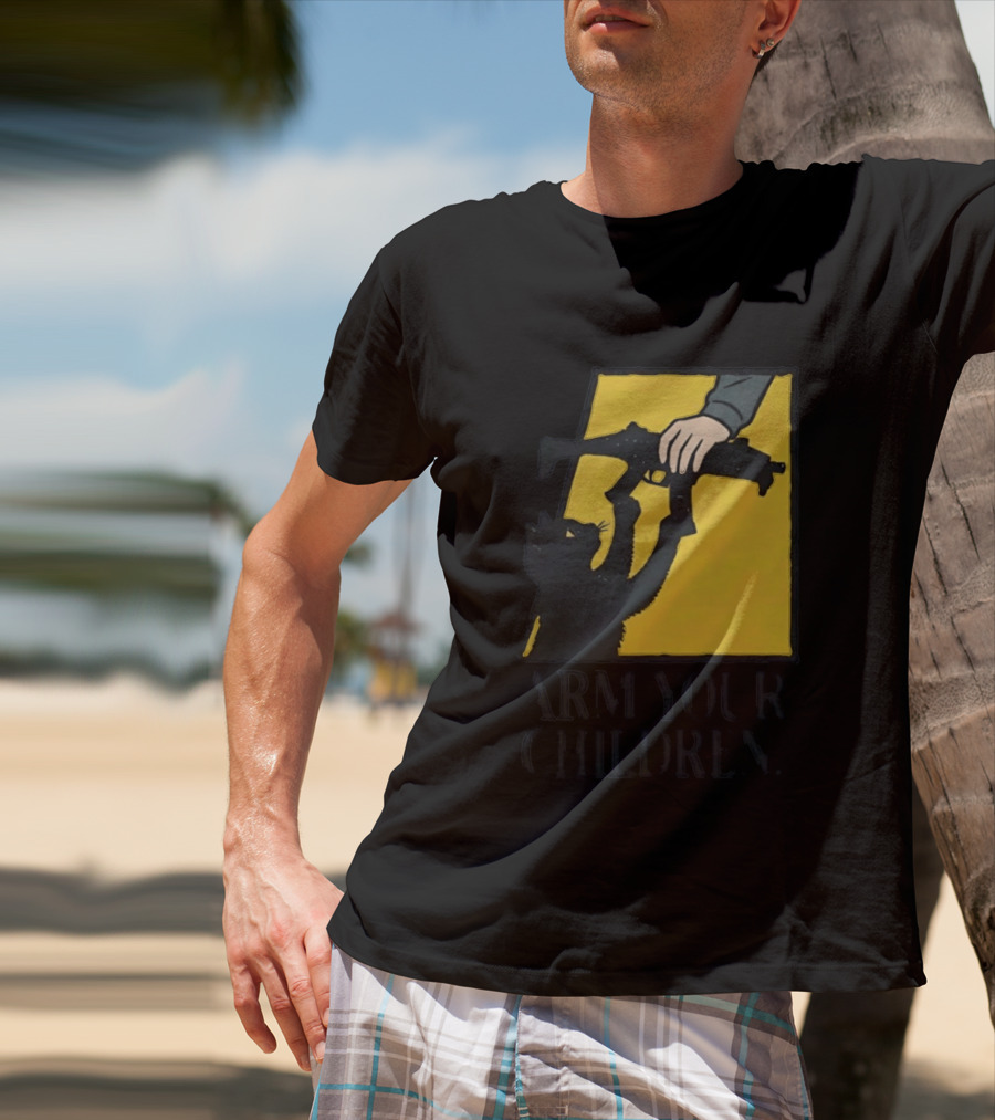Arm Your Children Black Cat Gun T-Shirt