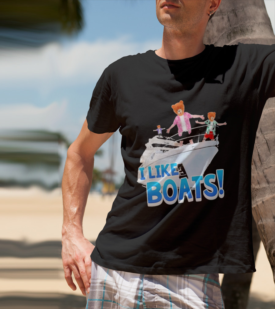 Bearhead I Like Boats Teddy Bears On Yacht T-Shirt